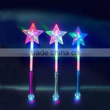 2015 Newest 12 LED Light Up Star Wand with 3CM Disco Ball for Parties