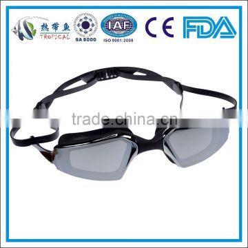 Customed excellent quality antifog competition swim goggles in smoke lens