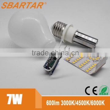 high quality china factory price led bulb 5w 6w 7w e27