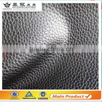 knitted backing pvc artificial leather for sofa D666