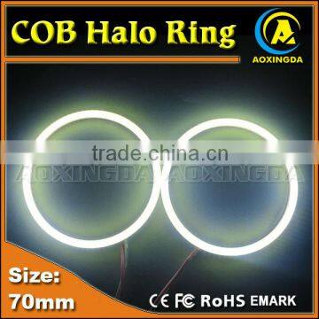 70mm cob LED Angel eyes headLight halo rings Light Horn light lamp