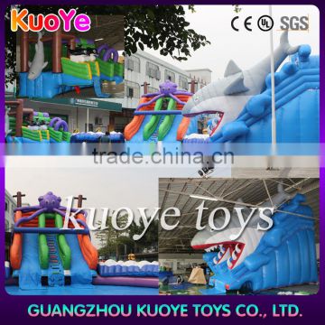 2016 Newest inflatable shark water park, inflatable amusement water slides with pool,outdoor slide rides park with octopus