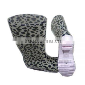 women leopard print PVC rain boots waterproof knee high boots jelly water shoes