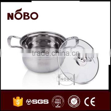 Drum Shape Steel Handles Stainless Steel Cooking Pot Set photo-3