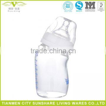 Wide Caliber Baby Drink Bend Glass Bottle Prevent Bloating Infant Supplies