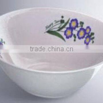 White porcelain salad bowls with folwer decal / all sizes