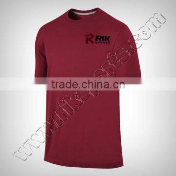 Sports T-Shirts , Casual T-Shirts With 100% Cotton & Wine Color