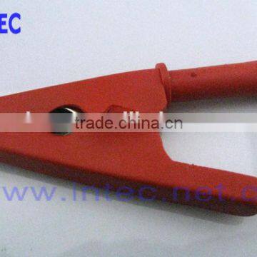 Jumper Wires Alligator Crocodile Roach Test Clip Plastic Handles Crocodile clips 80mm red color I00151