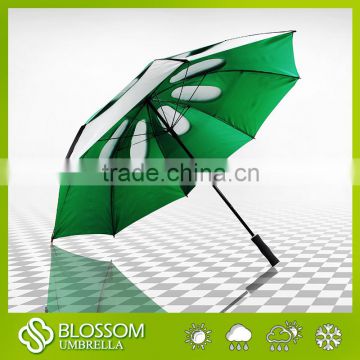 Double layer long golf umbrella with automatic frame