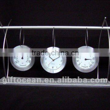 metal gift clock,weather station clock,thermometer & hygrometer