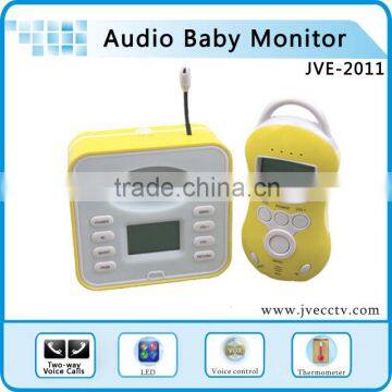 JVE2010 Wireless Audio baby Monitor LCD Two Way Talk Digital Baby Monitor Temperature Infant 2 way Talk VOX LED+5Lullabies