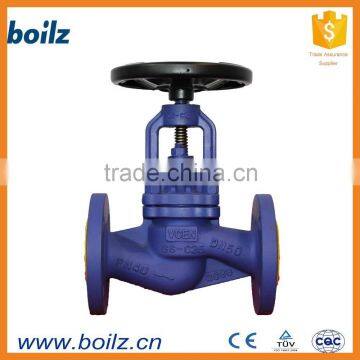 Carbon steel stainless steel flanged bellows seal globe valve control handwheel