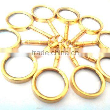 Magnifying keychain brass mini magnifier keyring nautical decor 13438