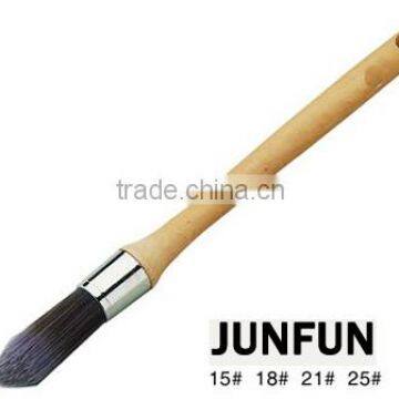 synthetic fiber brush wooden handle paint brush round painting brush