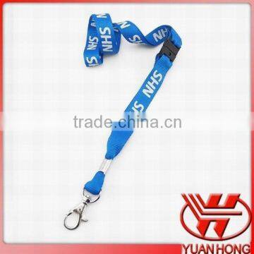 1cm blue polyester lanyard with metal hook for exhibition