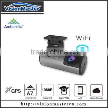 2015 new product new ambarella a7 wifi action cam with WiFi And External GPS