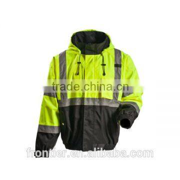 High visibility waterproof fleece lined jacket