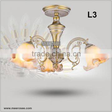 Country Chandelier Modern Living 3 Lights Flowe Chanedelier Glass Lampshades MD2184 L3