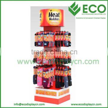 4 Sides Promotional Hook Sock Display With Stable Base