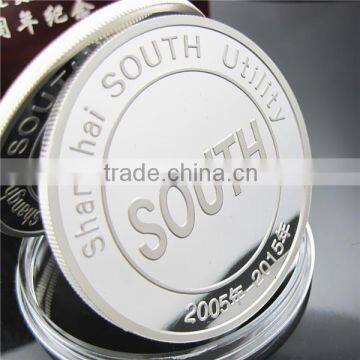 2015 High Quality Company Listing Using Silver Plated Custom Silver Coin