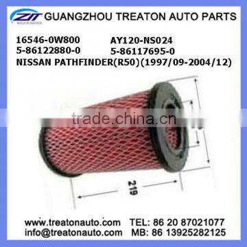 AIR FILTER 16546-0W800 AY120-NS024 5-86122880-0 5-86117695-0 FOR NISSAN PATHFINDER(R50)97-04