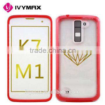 IVYMAX New Detachable Clear TPU Case Red For LG K7 Cell Phone Case