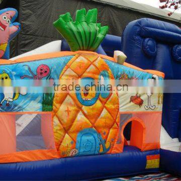 hot sale cheap small inflatable Spongebob bouncer with slide for kids