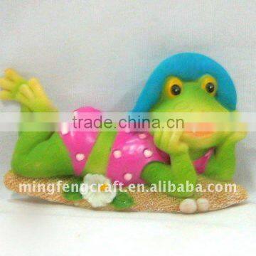 Polyresin Frog Lady Fridge Magnet For Decoration Craft