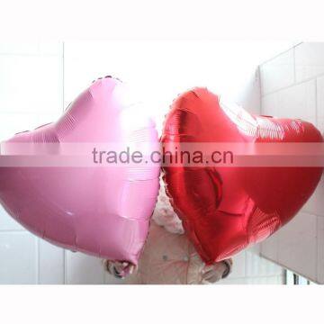 wholesale 75cm/36 inch Large size heart shaped pure color foil balloon, metallic plain foil baloon