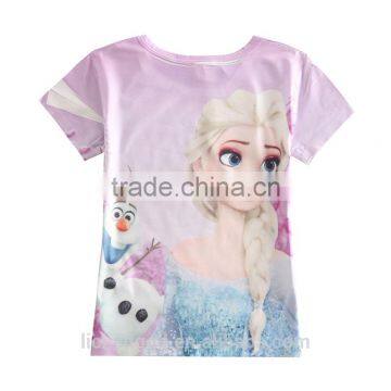 (K5245Y) purple 2-8y Nova factory clothes cheap frozen t shirt for girls