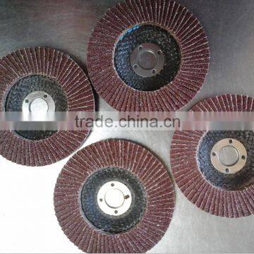 100mm brown aluminium oxide flap disc with fiber glass