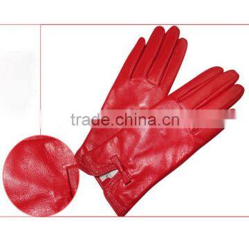 ZF Bright red cheap cabretta leather golf gloves