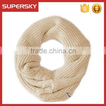 F199/classical women winter infinity circle round scarf/ivory cable knit scarf