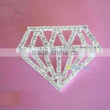 2013pageant crystal diamond shape brooch pin