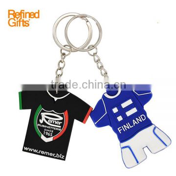 2016 Club polo shirt shape Silicone /soft rubber/PVC Rubber key chain