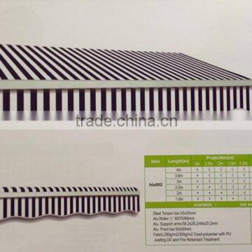 Outdoor retractable aluminum frame awning