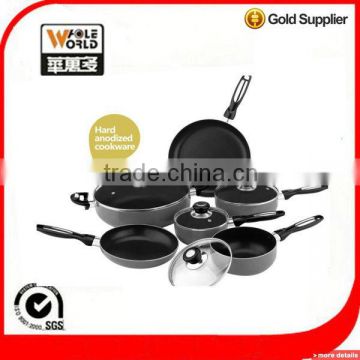 10pcs hard anodized cookware set