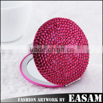 Easam high quality rhinestone small makeup mirror,cosmetic mirror for lady