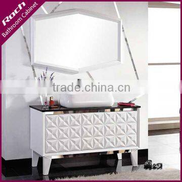 ROCH 8005 Hot Sell Wood Bathroom Vanity Customized With Marble Counter Top