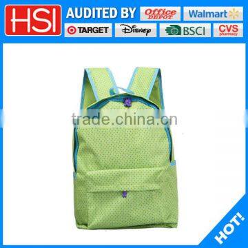 dacron polyester green color backpack teenage