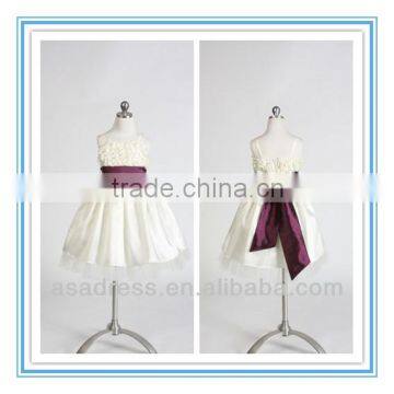 ASA-3004 New Fashion Girl`s Stain Spaghetti Straps Short Flower Girl Dresses