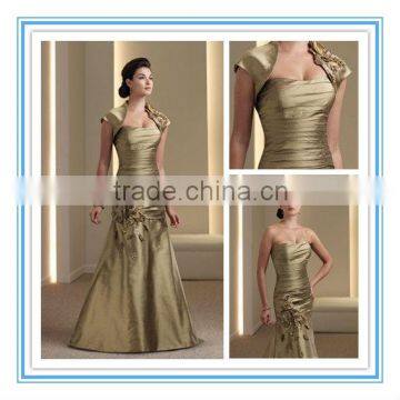 Plus Size Strapless Sweetheart Neckline Two-Piece Satin Applique Mother of the Bride Dresses 2015(MOMO-3004)