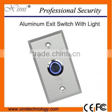 Hot sale X07L aluminum door exit release push button switch for access control aluminum exit button with open switch light