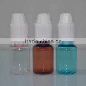 10ml amber blue clear PET bottle with child evident cap