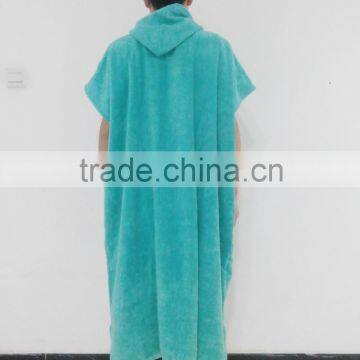 100% Cotton Terry Cloth Plain Color Super Absorbent Hooded Surf Poncho Beach Towel photo-2
