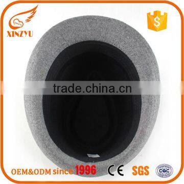 Custom Mens Designer Fedora Hats Grey Wool Dressy Formal Hats for Men photo-5