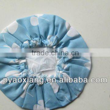 Factory supply best blue and white dots printed environmently friendly shower caps or hats for hotel and home,etc.