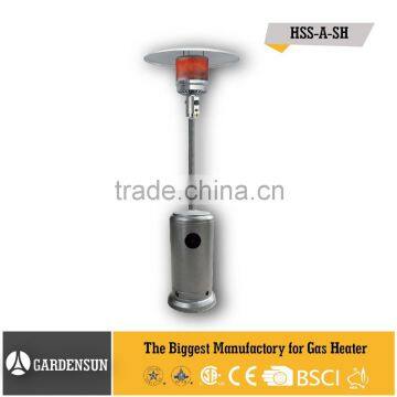 Gas patio heater Stand-up patio heater silver hammered GARDENSUN 5000-13000W with CE CSA AGA ISO