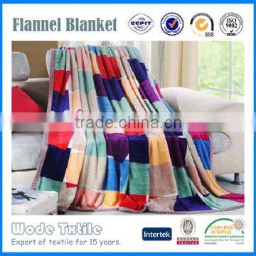 Hot selling Columbia Square Print Flannel Fleece Blanket for Boy