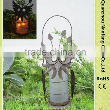 Garden Solar Rusty Owl Lantern Light